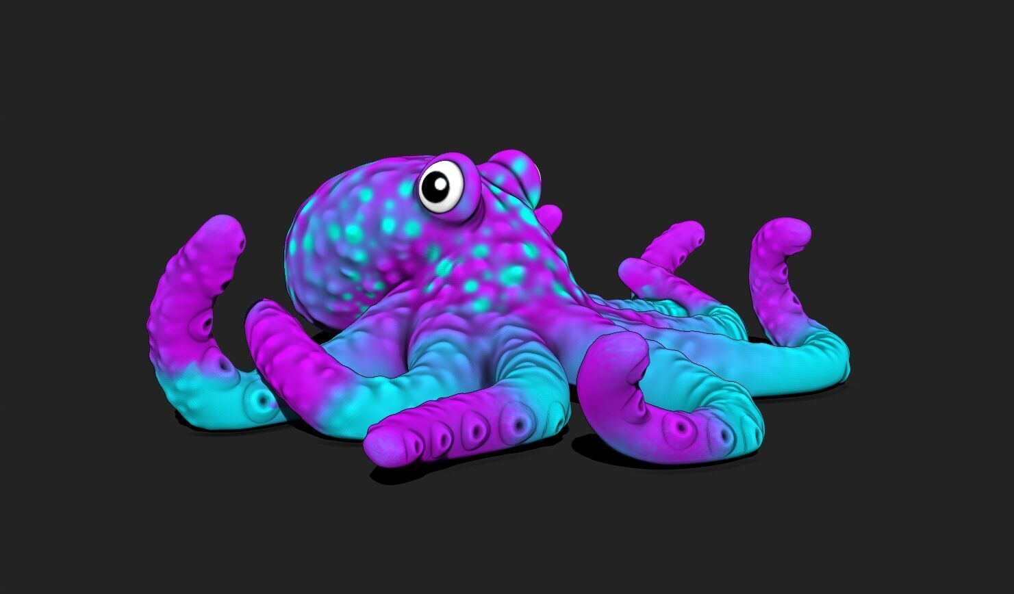 3D Printable Octopus Model STL - 3D Printable Sea Creature 3D print model_3