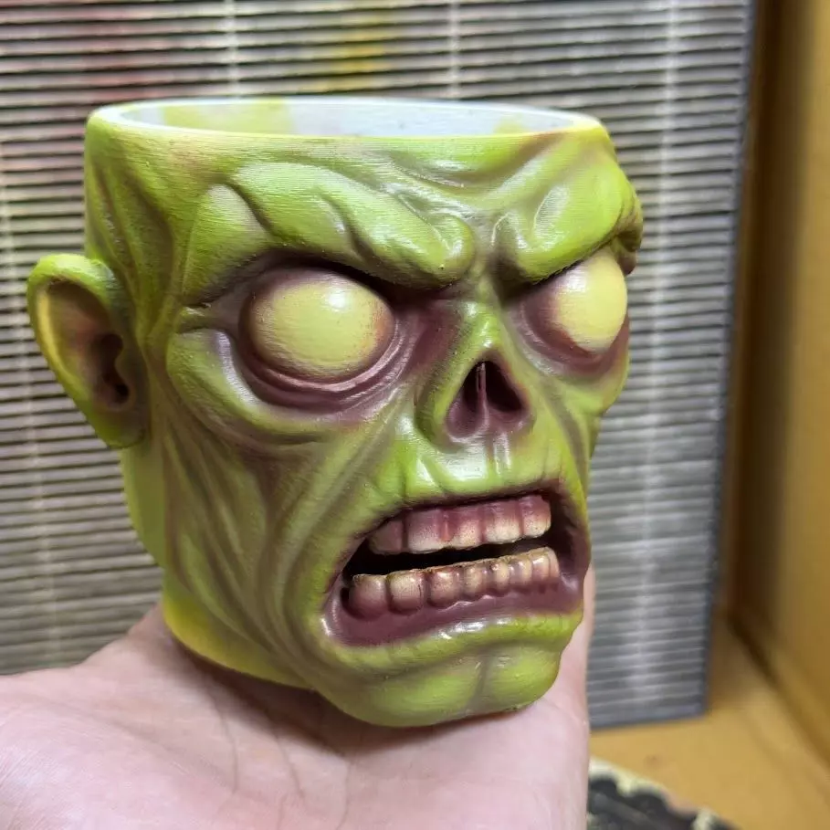 Zombie Head Planter 3D Printable STL File 3D print model_11
