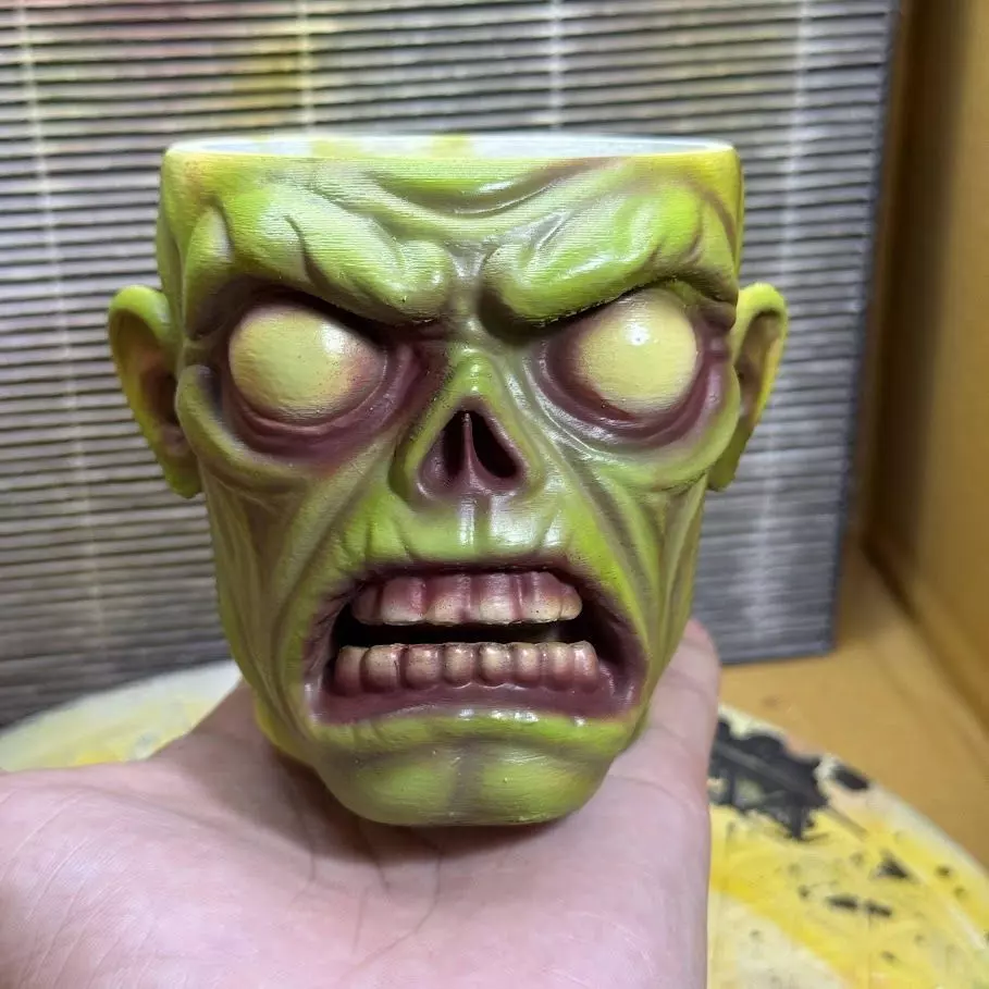 Zombie Head Planter 3D Printable STL File 3D print model_10
