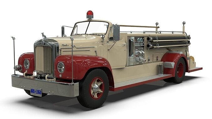 Mack B6 Open-Top Firetruck 1958 3D model