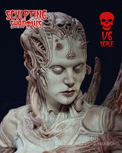 Ghostly eyes STL statue 3D print model