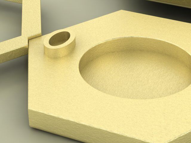 Modern Geometric Hex Magnetic Clasp Lock for Statement Jewelry 3D print model_2