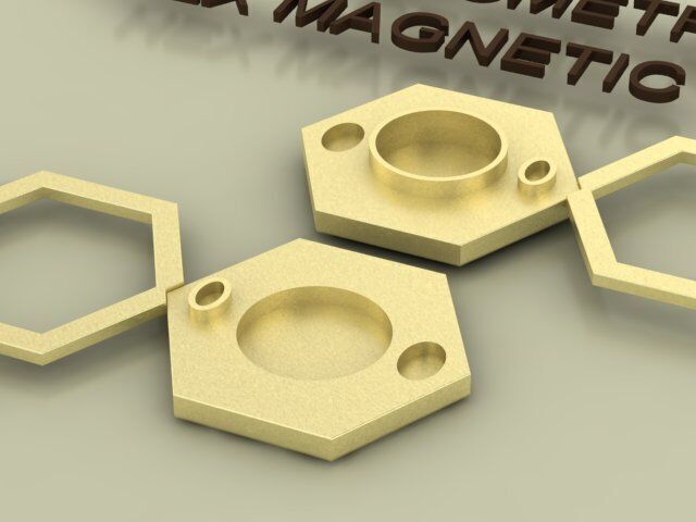 Modern Geometric Hex Magnetic Clasp Lock for Statement Jewelry 3D print model_1