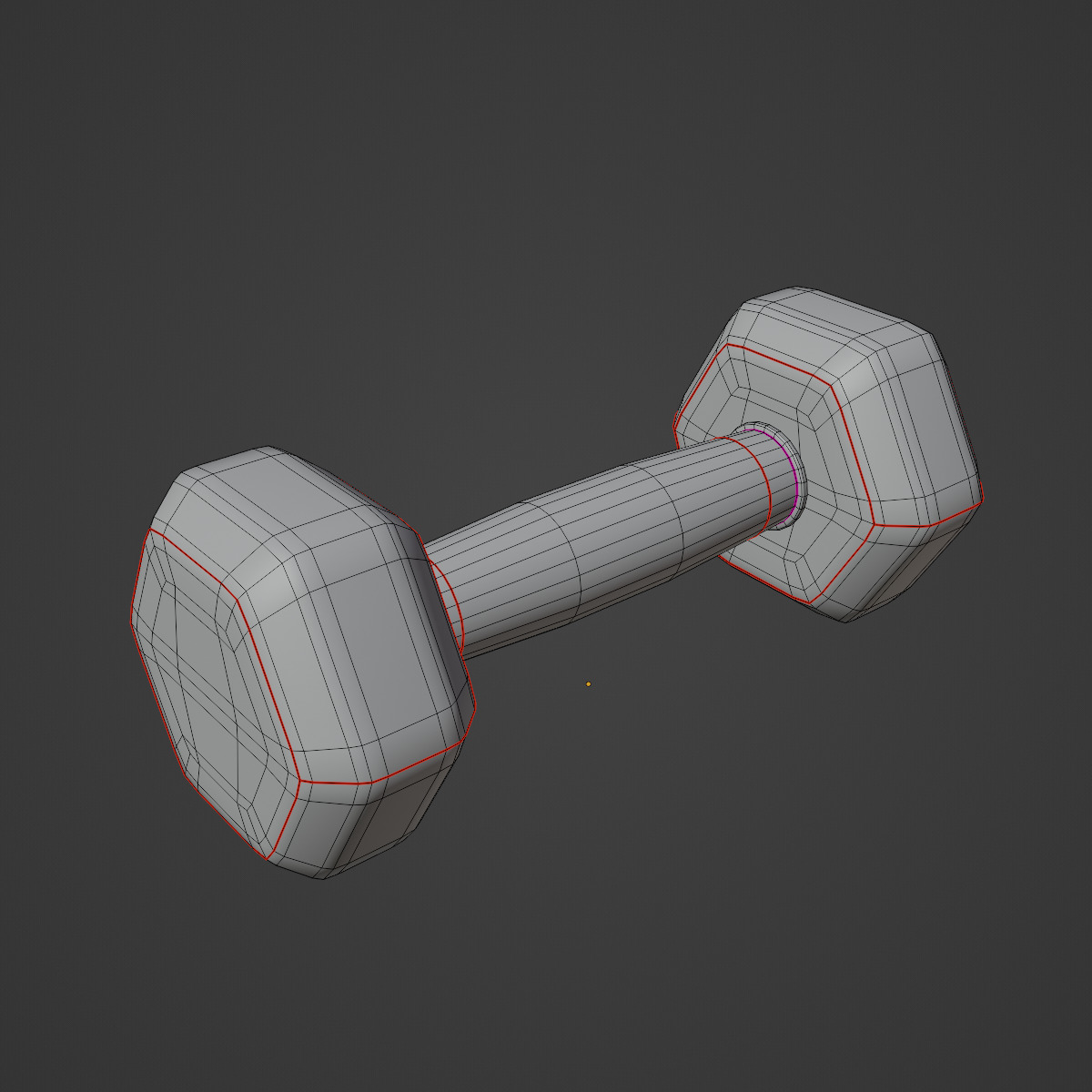 Rubber Dumbbell 05 Low-poly 3D model_8