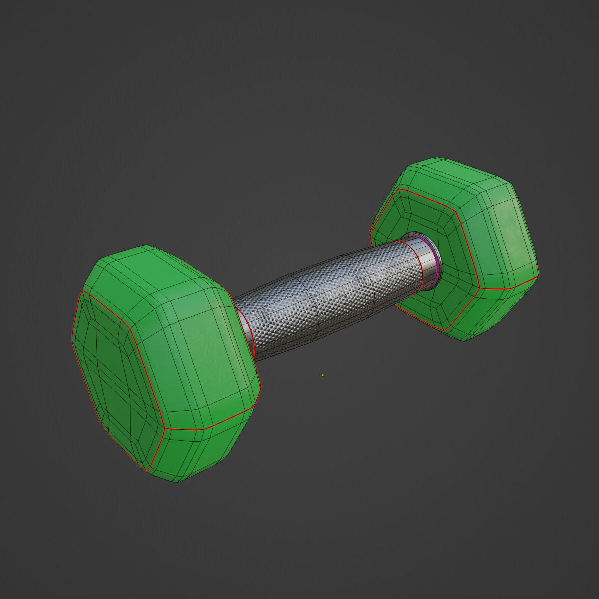 Rubber Dumbbell 05 Low-poly 3D model_7