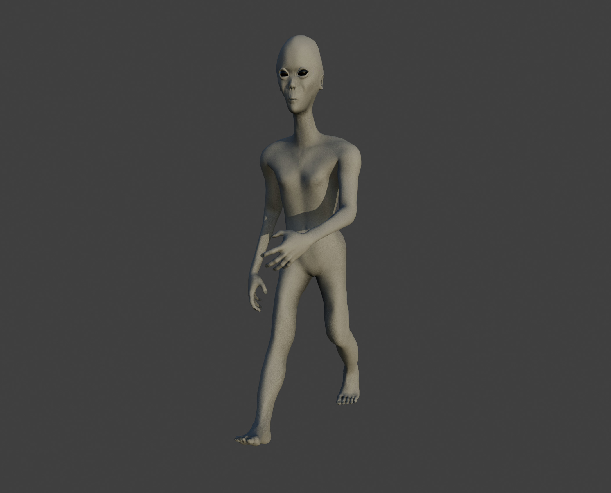 Alien Hybrid Low-poly 3D model_9
