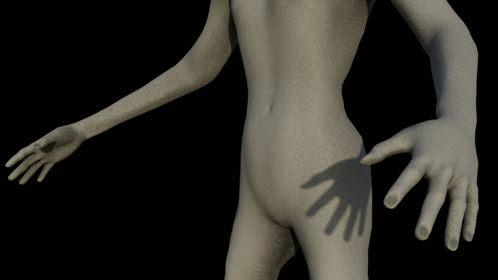 Alien Hybrid Low-poly 3D model_8