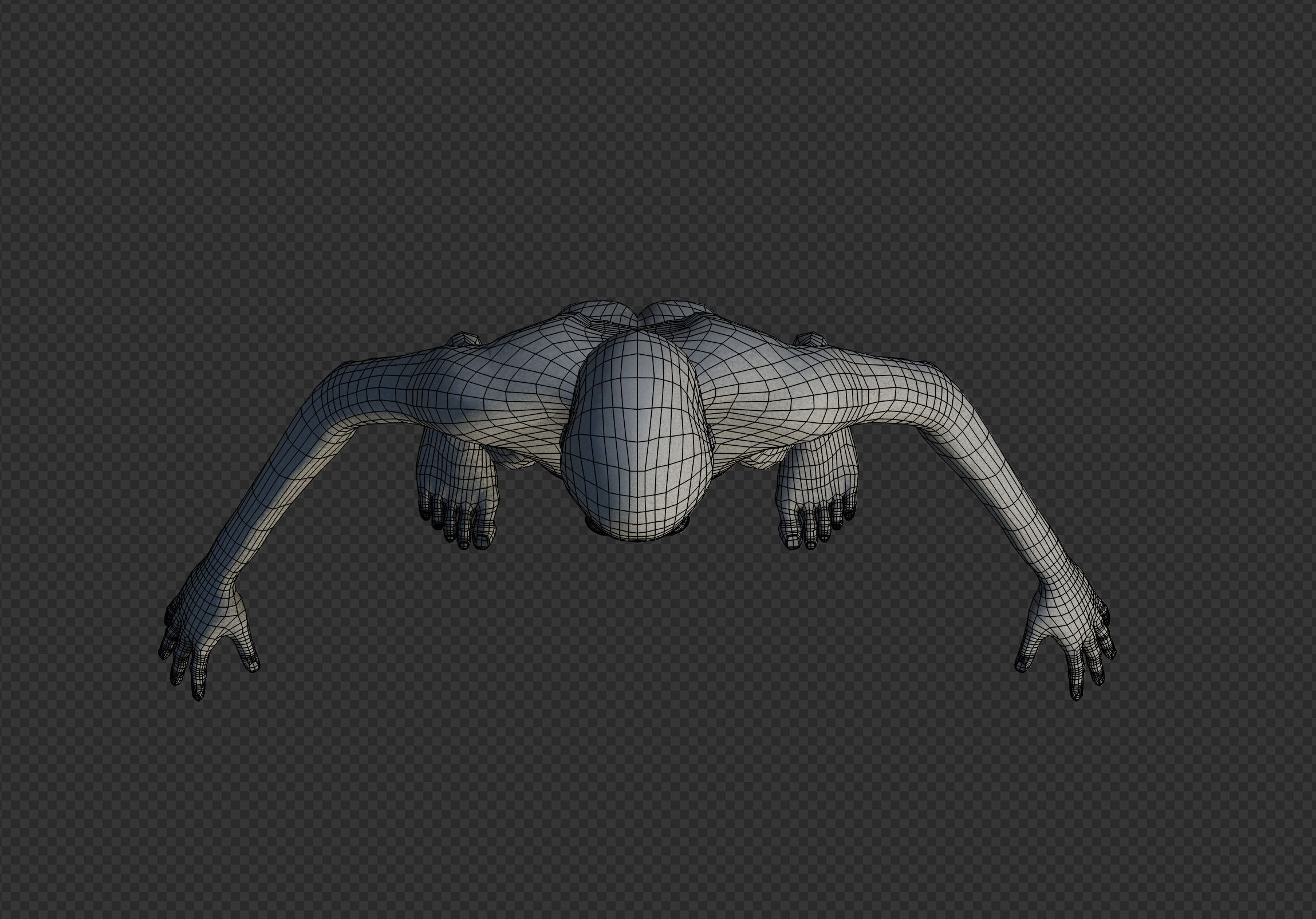 Alien Hybrid Low-poly 3D model_14