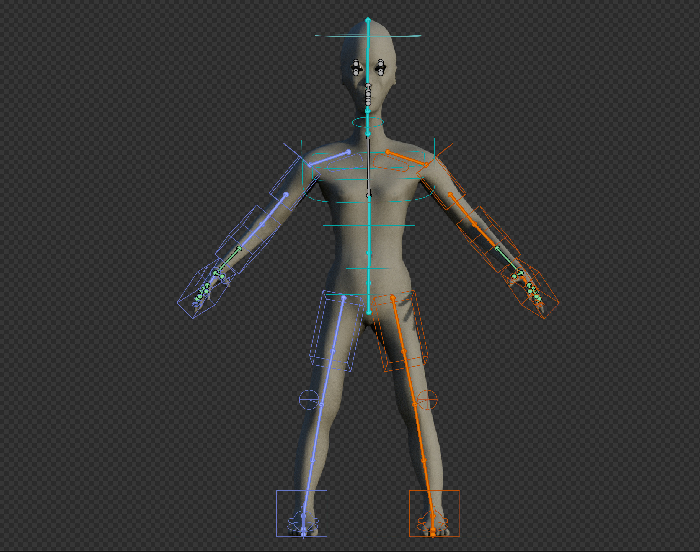 Alien Hybrid Low-poly 3D model_10