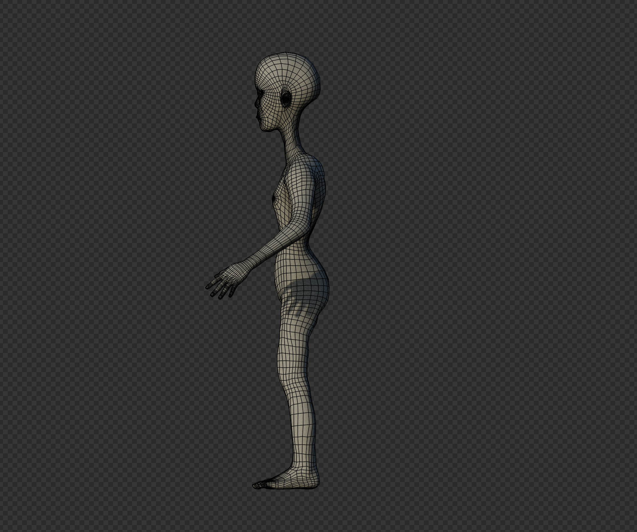 Alien Hybrid Low-poly 3D model_13