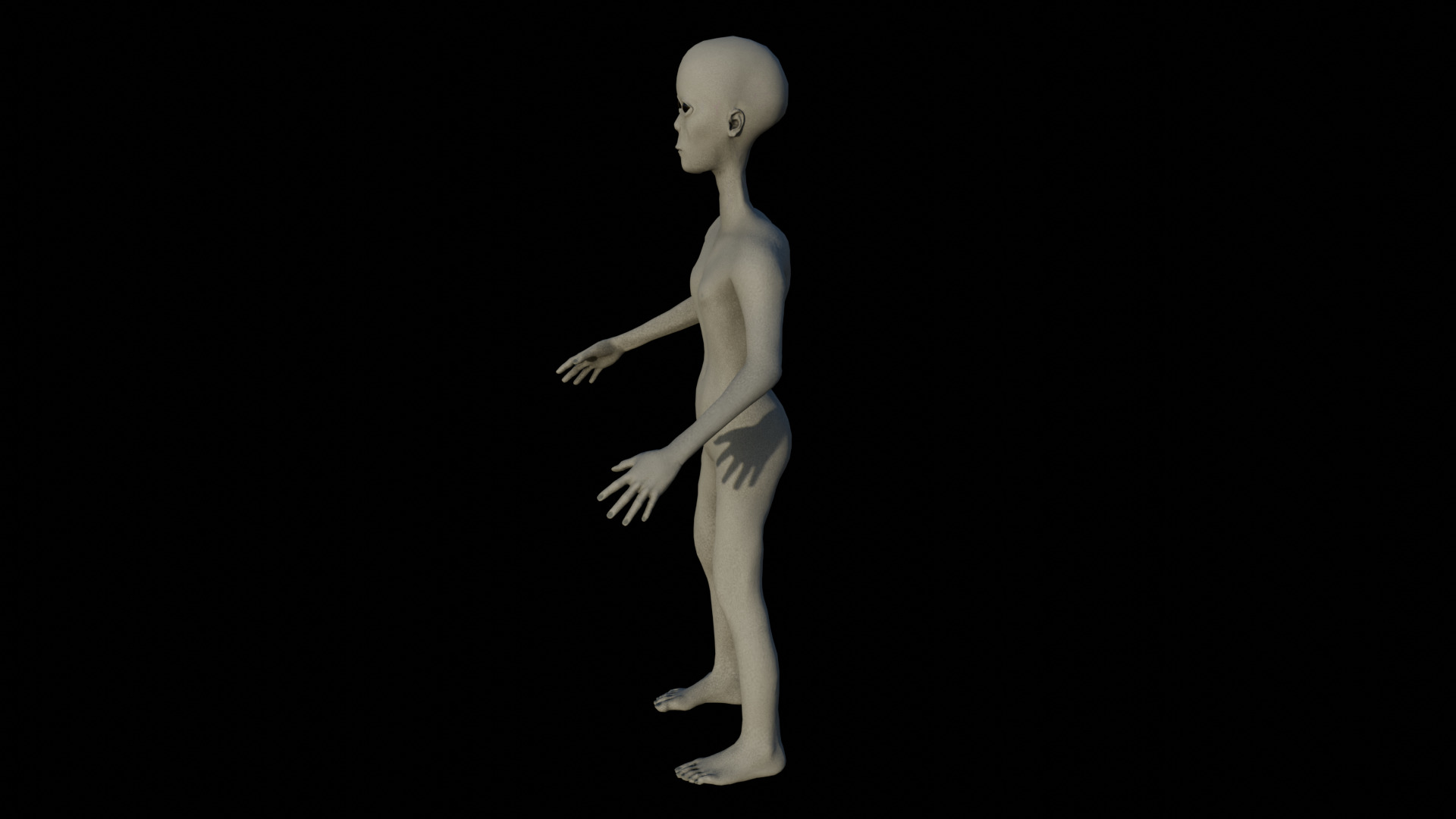 Alien Hybrid Low-poly 3D model_4