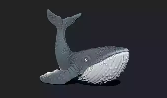 Whale Decor STL - 3D Printable Sea Life Sculpture
