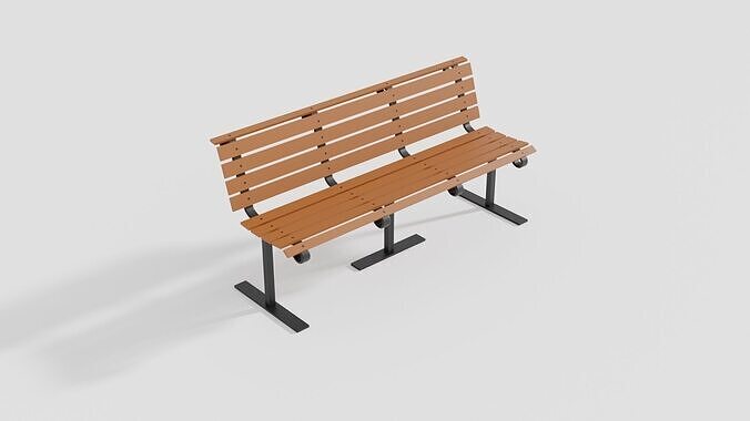 Park Bench Outdoor Low-poly 3D model