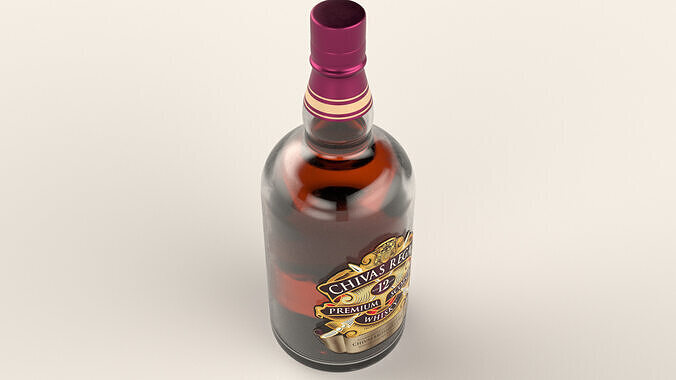 22 Whiskey Alcohol Bottles Jameson Jack Daniels Chivas Low-poly 3D model 7