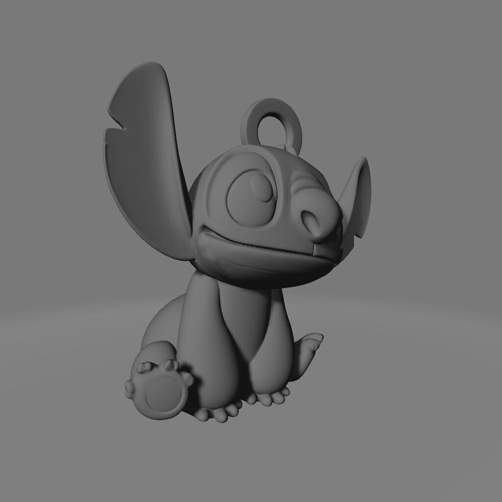 Stitch Keychain 3D print model_3