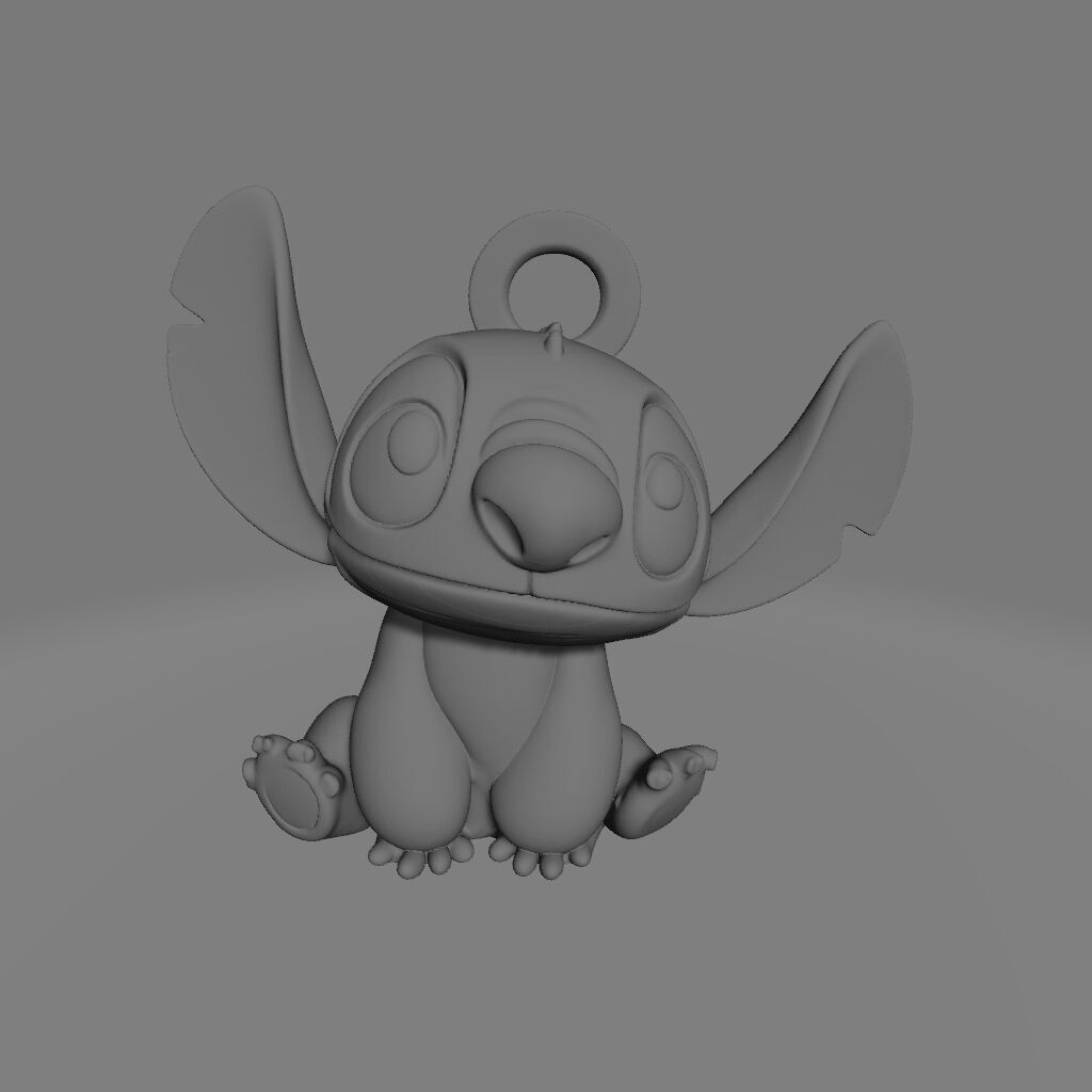 Stitch Keychain 3D print model_1