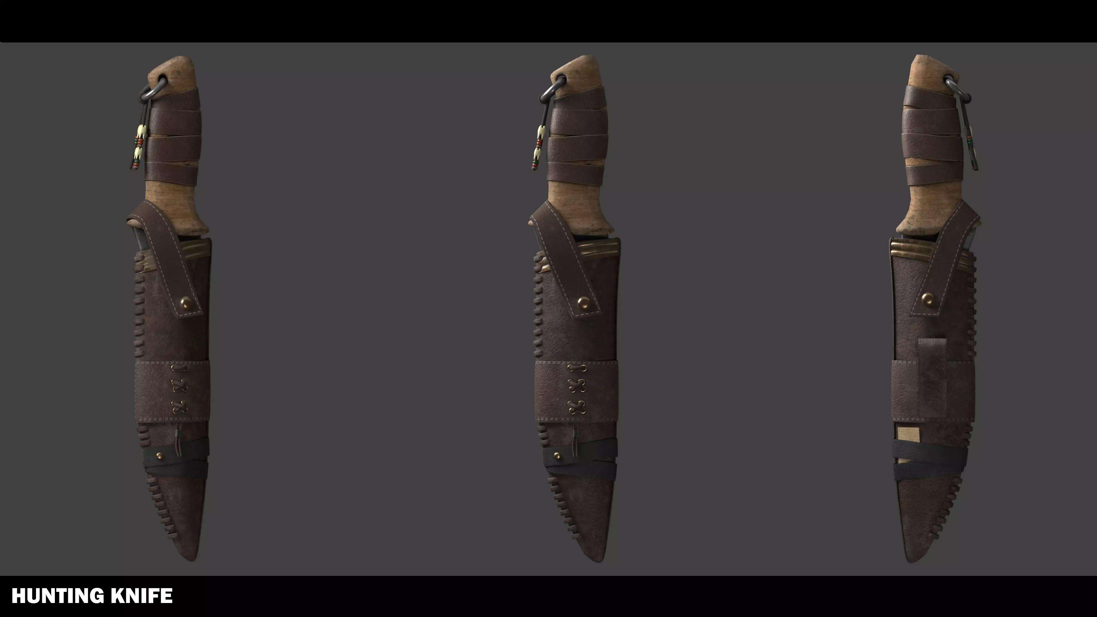 Hunting knife 3d model 4k game ready Low-poly 3D model