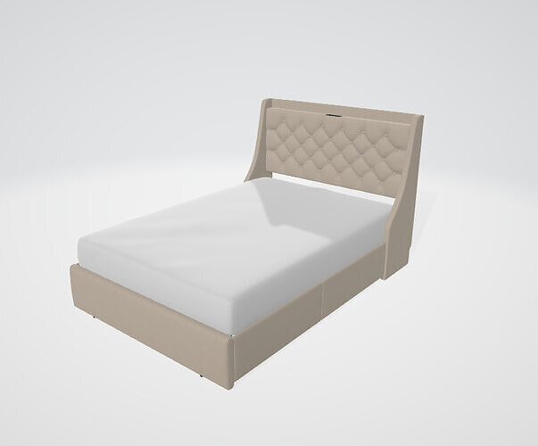 Feonase Upholstered Twin Bed Frame 3D model