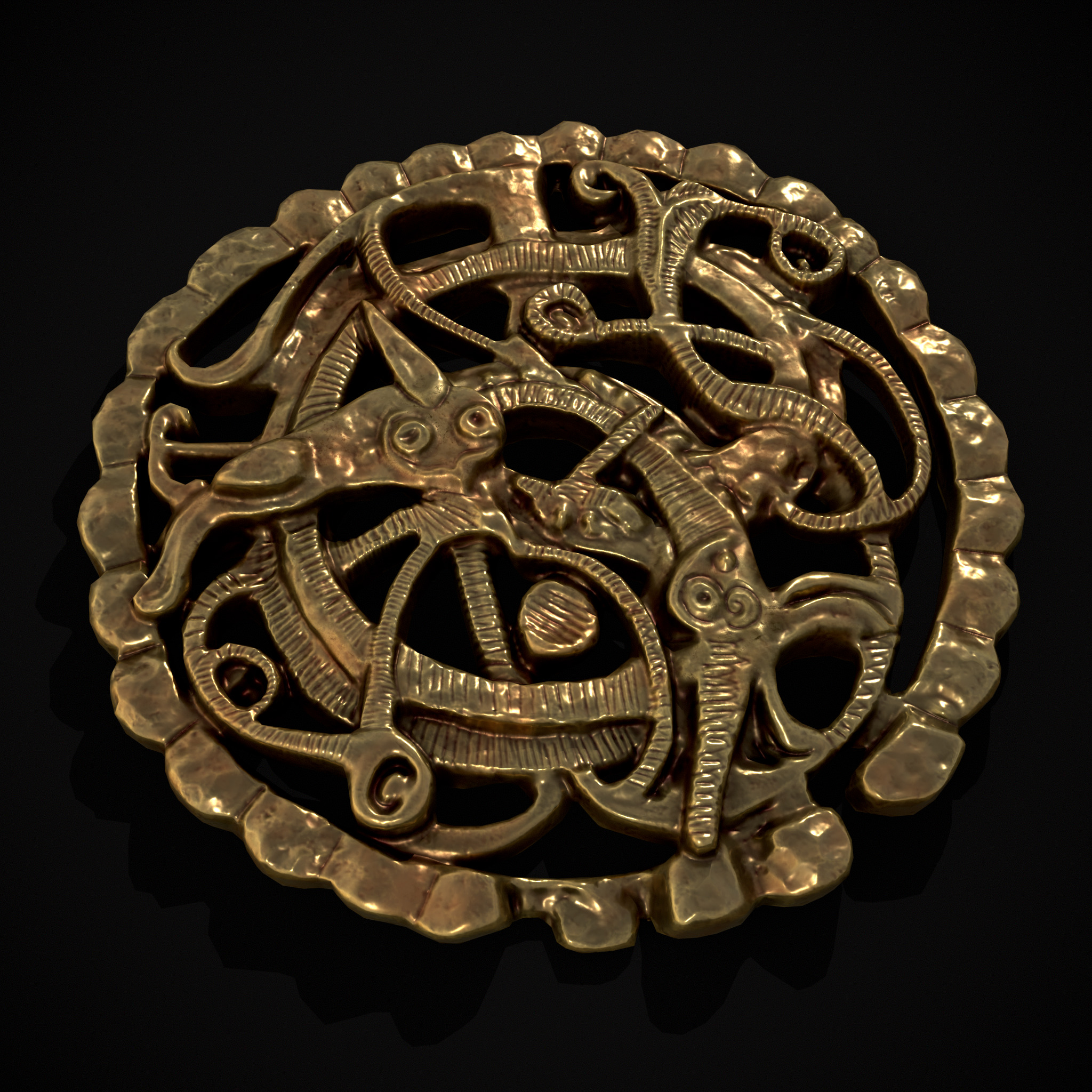 Anglo Saxon Medallion Low-poly 3D model_15