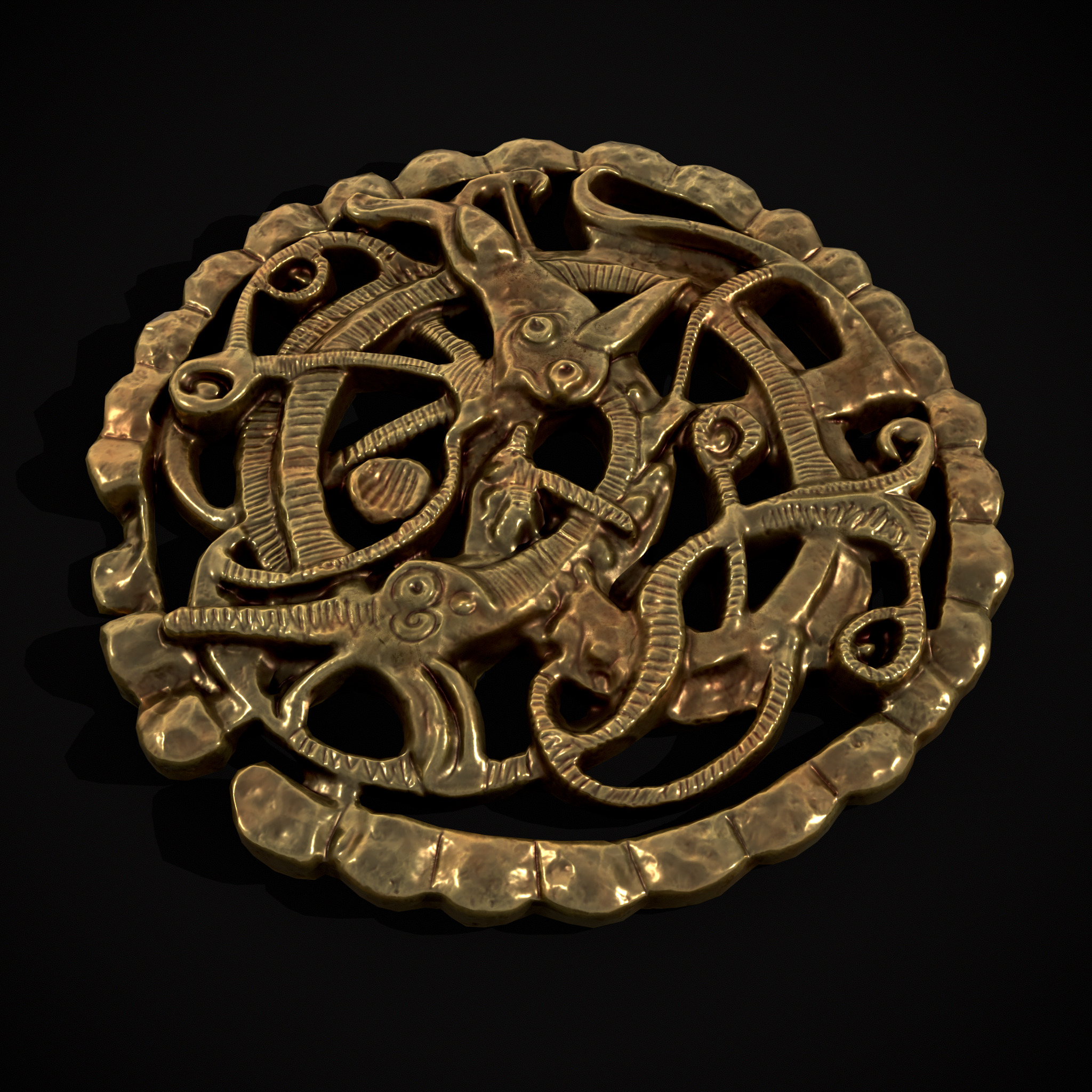 Anglo Saxon Medallion Low-poly 3D model_13