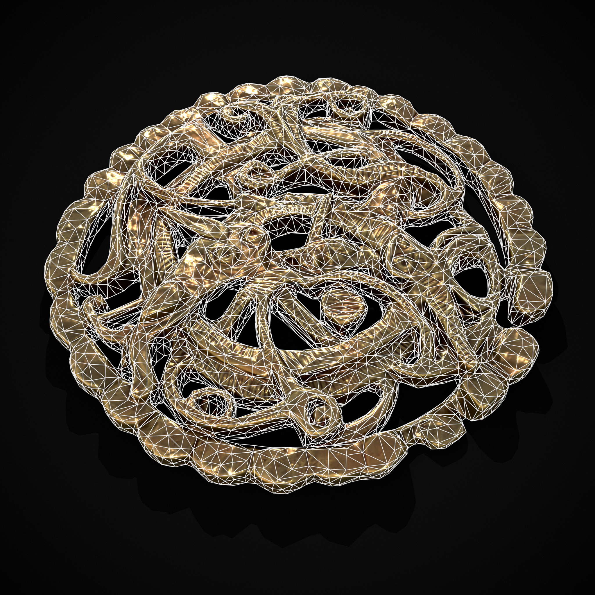 Anglo Saxon Medallion Low-poly 3D model_2