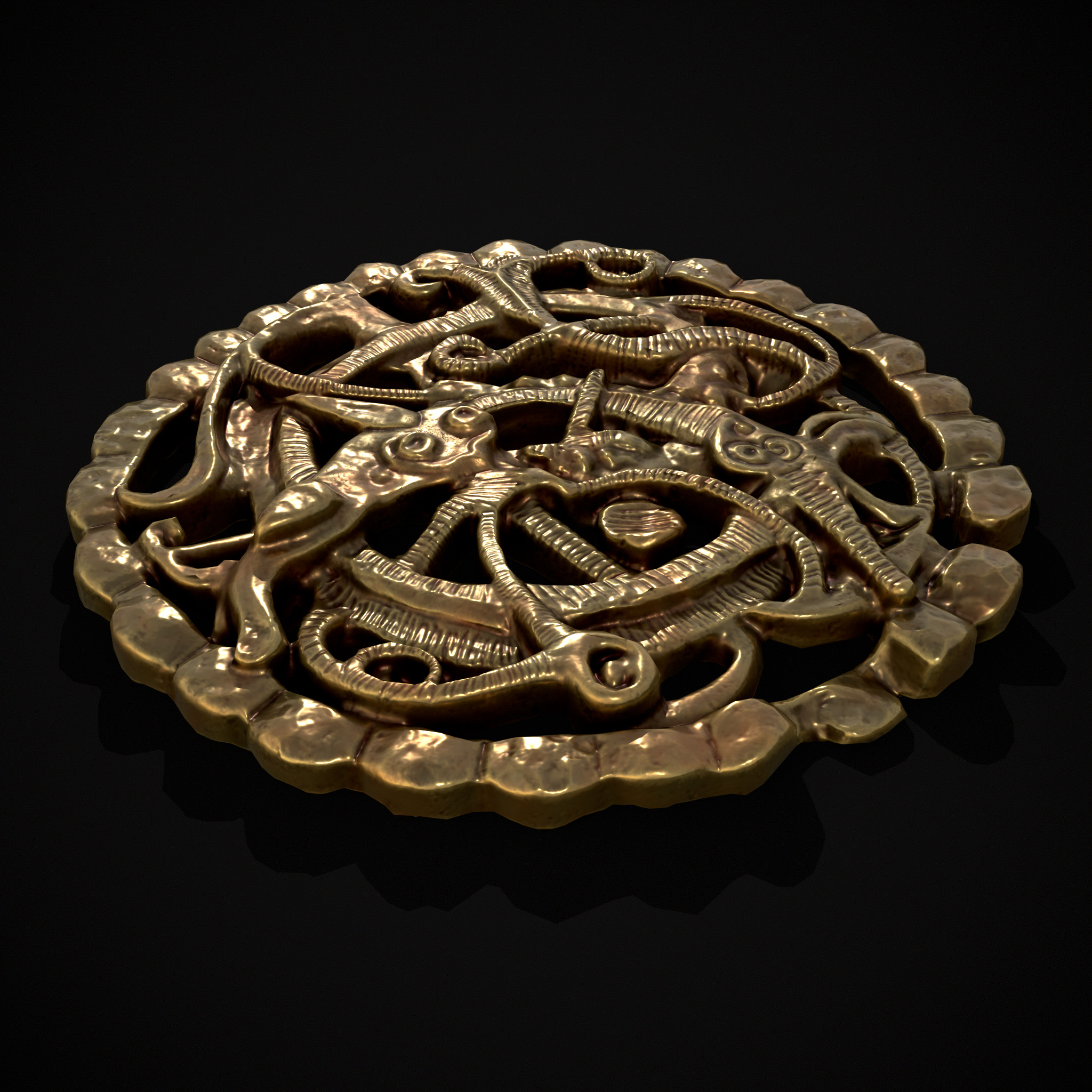 Anglo Saxon Medallion Low-poly 3D model_19