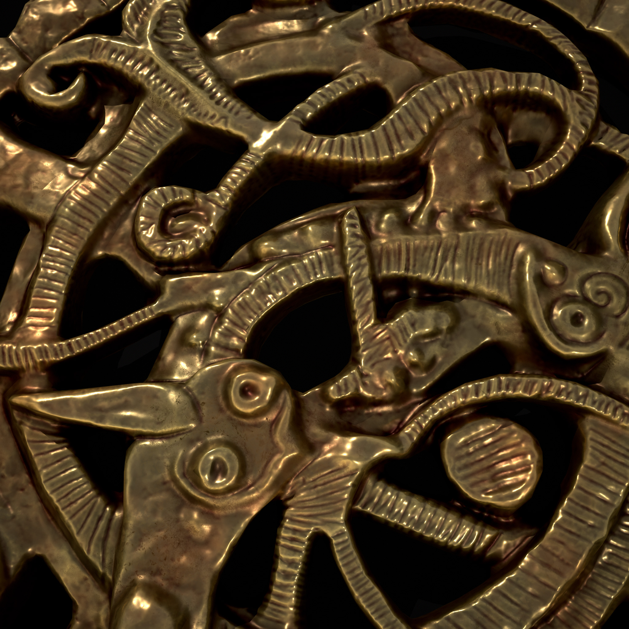 Anglo Saxon Medallion Low-poly 3D model_7