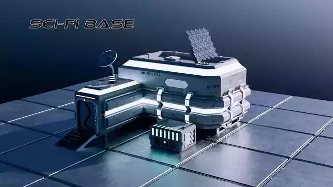 Sci-Fi Modular Space Base 3D model Sci-Fi Modular Space Base 3D model