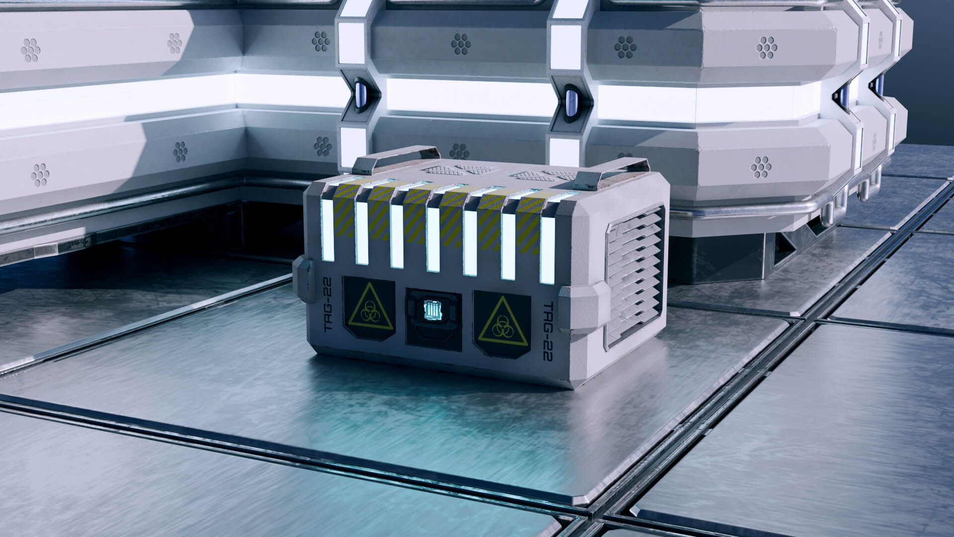 Sci-Fi Modular Space Base 3D model_4