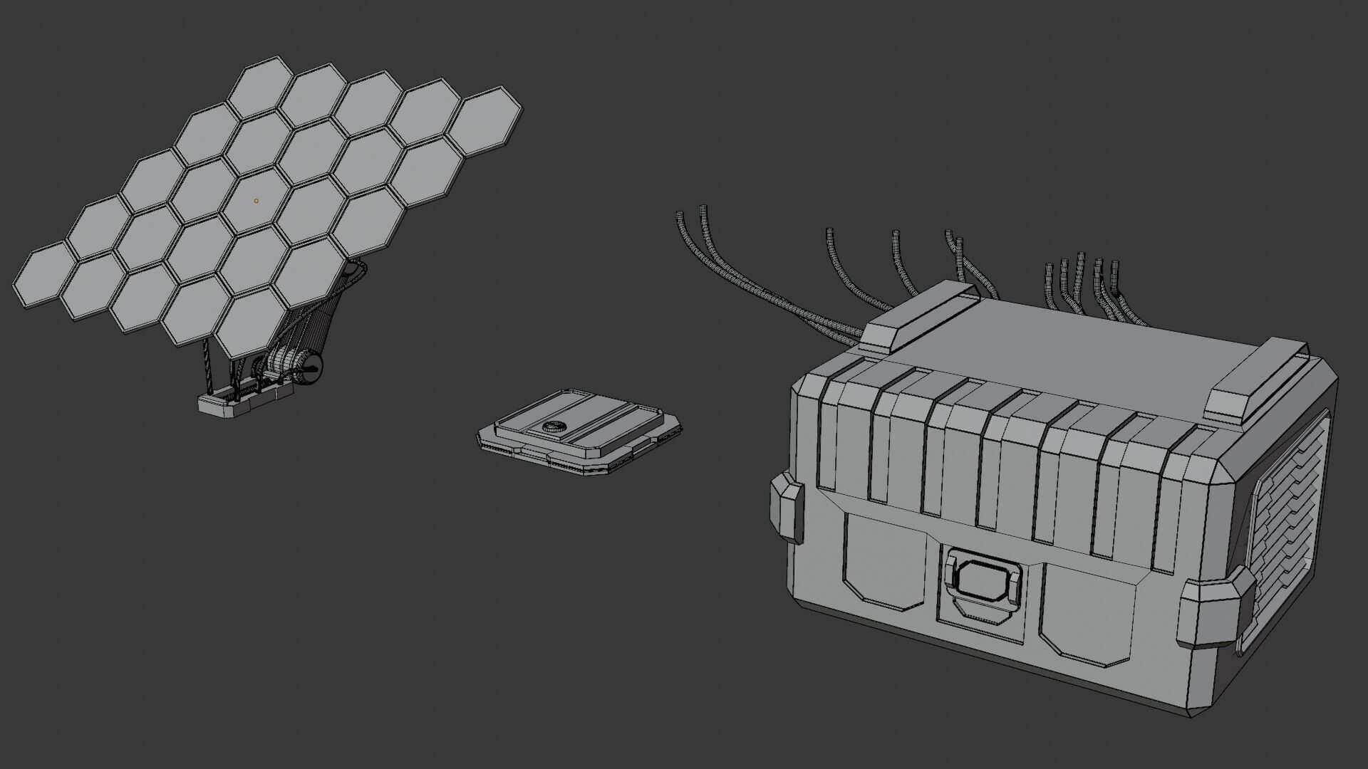 Sci-Fi Modular Space Base 3D model_9