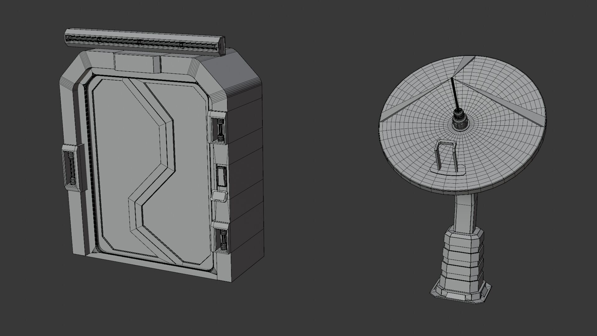 Sci-Fi Modular Space Base 3D model_8