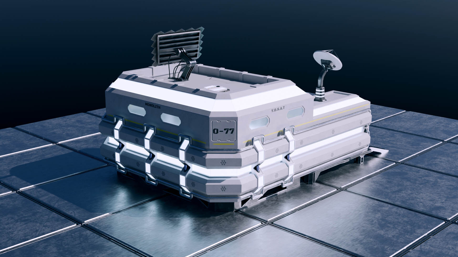 Sci-Fi Modular Space Base 3D model_1