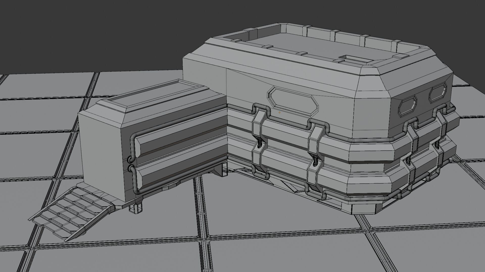 Sci-Fi Modular Space Base 3D model_10