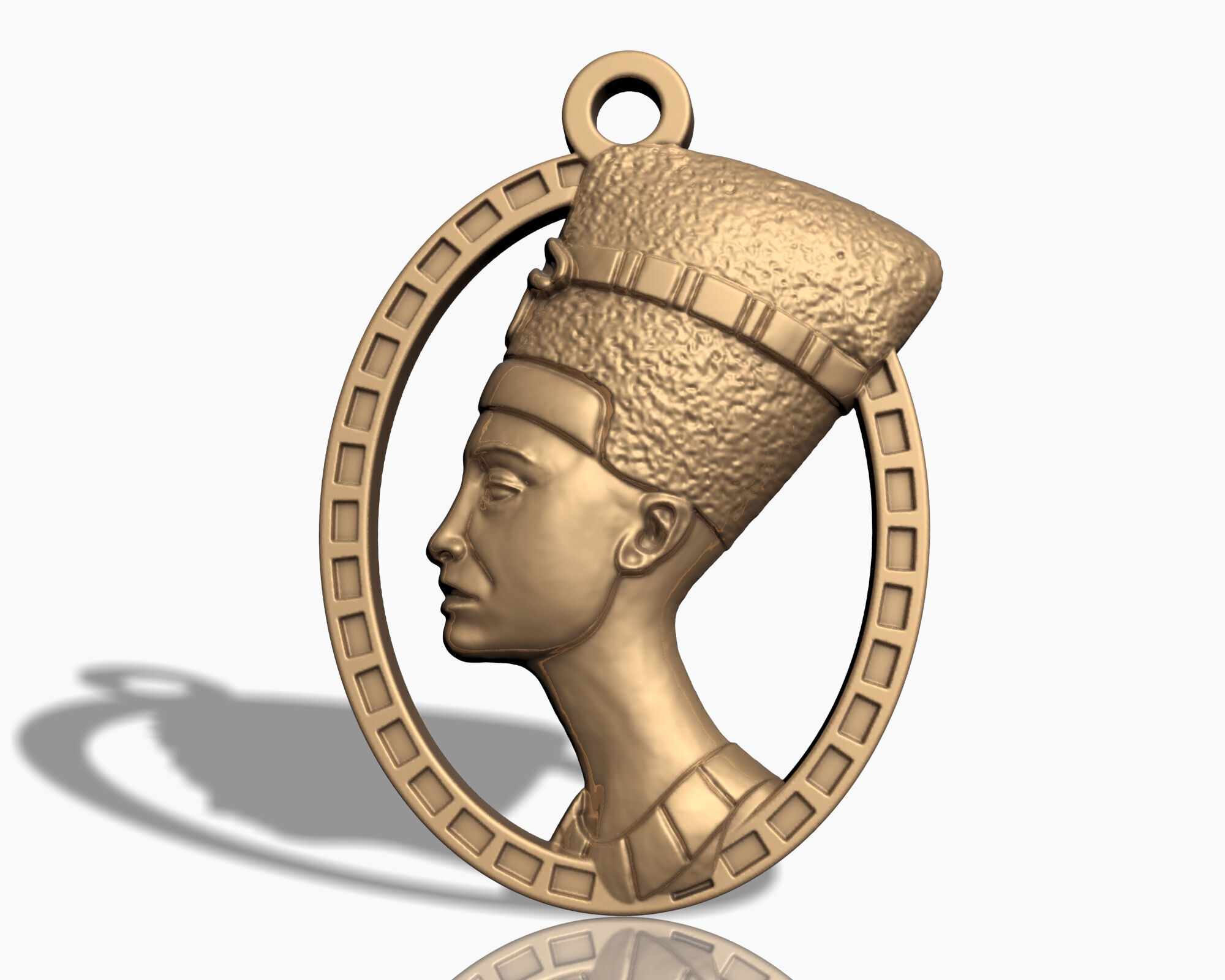 NEFERTITI PENDANT ARTIFACT ANCIENT EGYPT M04 3D print model_1