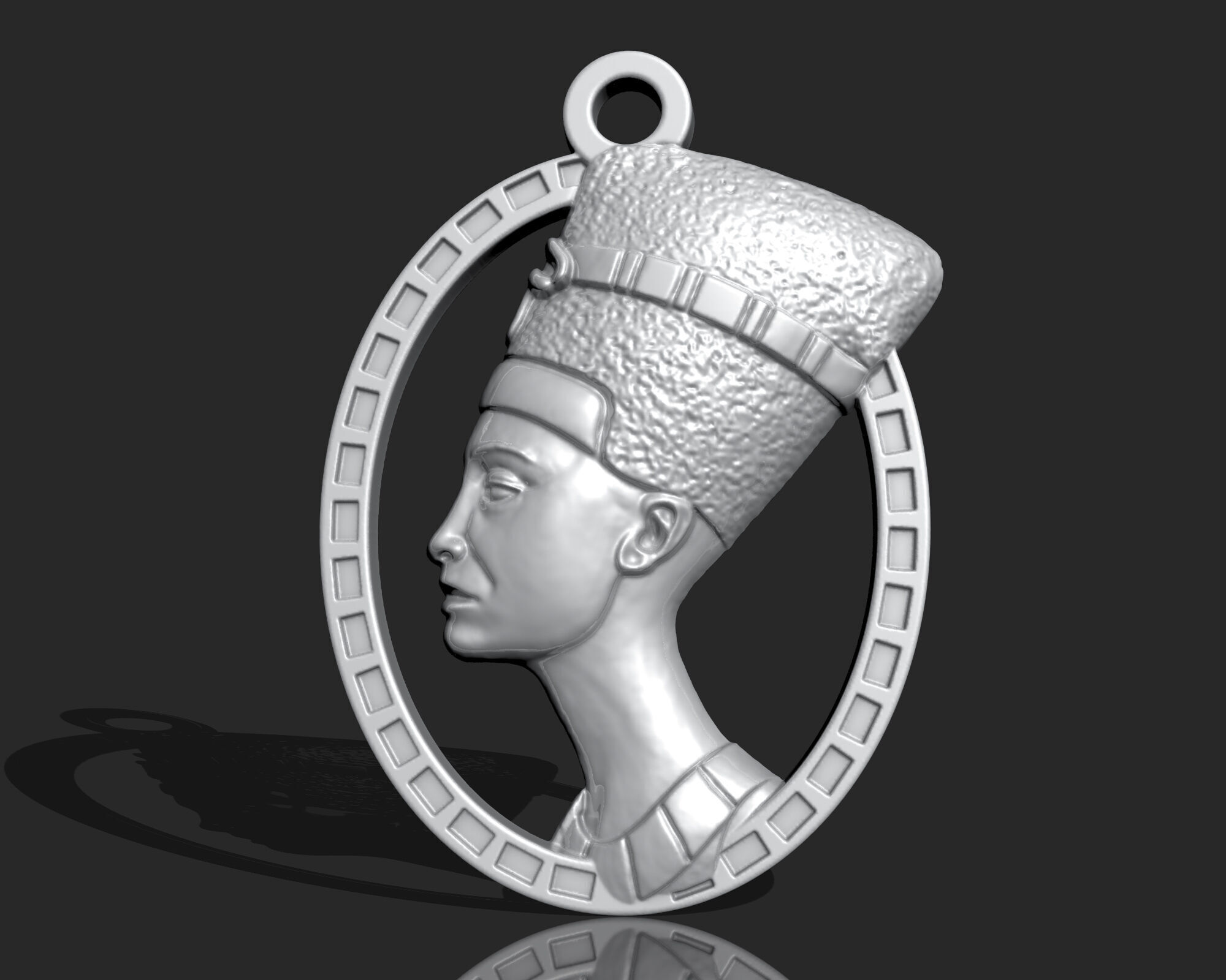 NEFERTITI PENDANT ARTIFACT ANCIENT EGYPT M04 3D print model_3