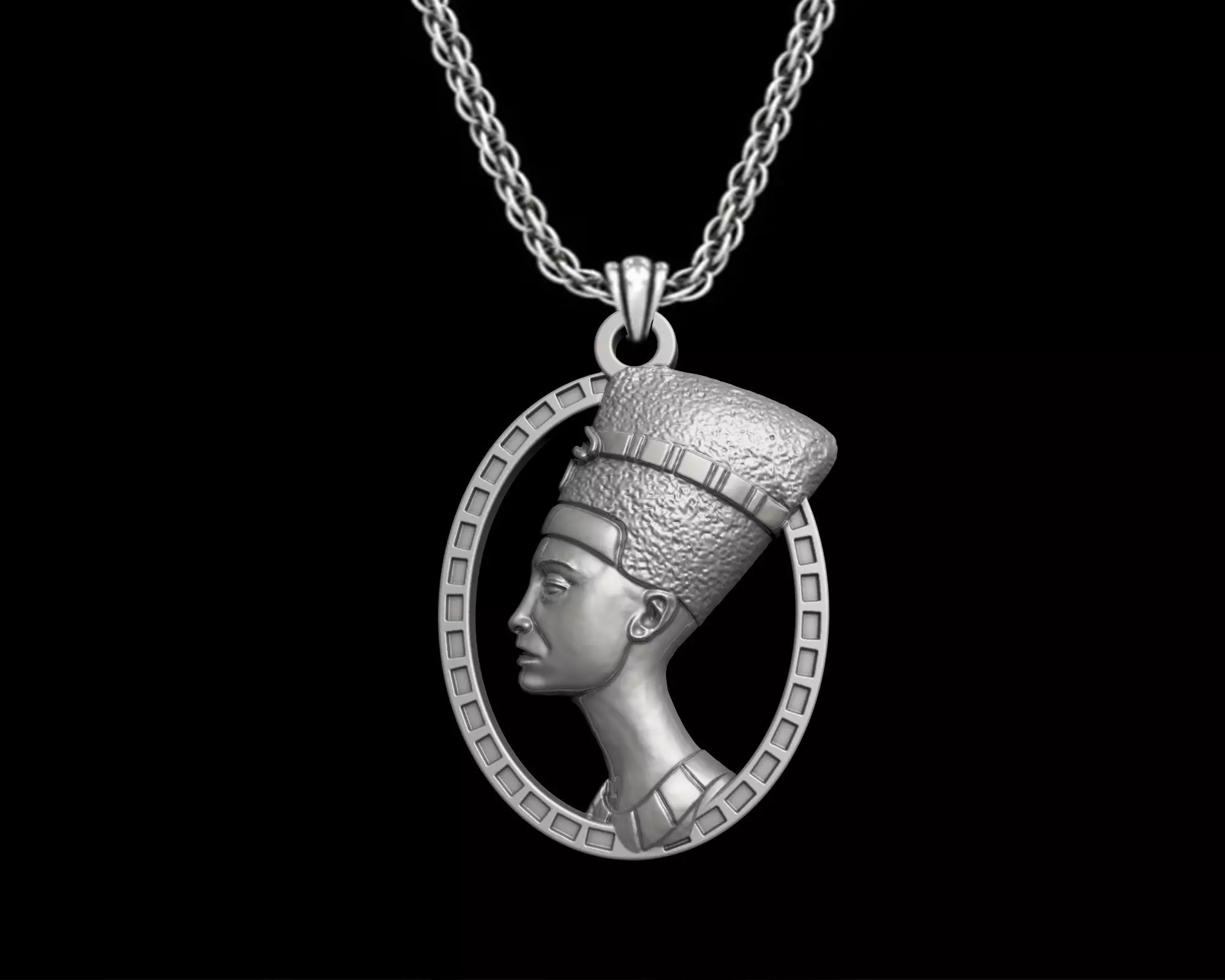NEFERTITI PENDANT ARTIFACT ANCIENT EGYPT M04 3D print model_0