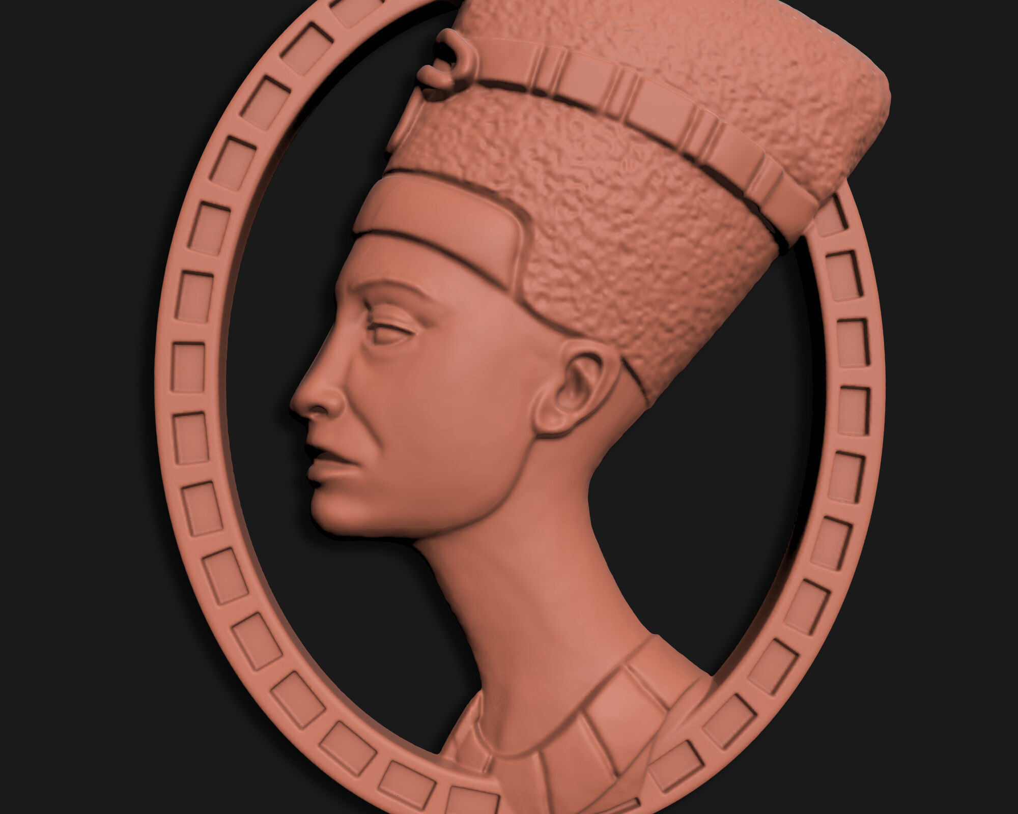 NEFERTITI PENDANT ARTIFACT ANCIENT EGYPT M04 3D print model_6