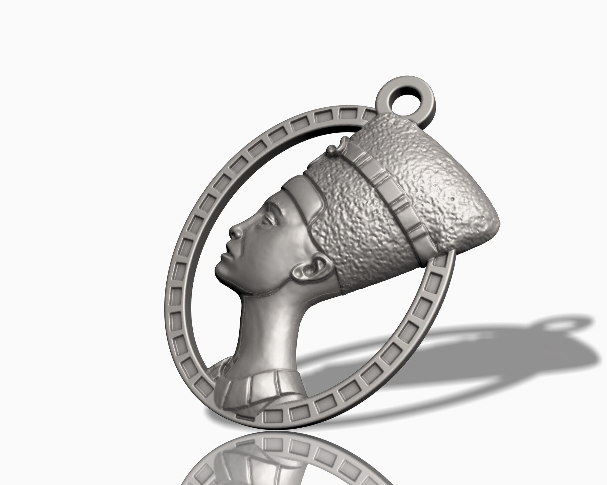NEFERTITI PENDANT ARTIFACT ANCIENT EGYPT M04 3D print model_2