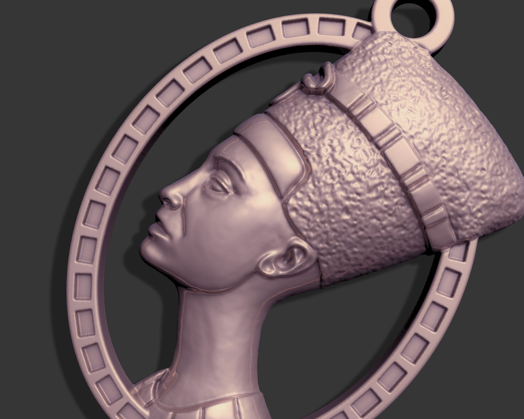 NEFERTITI PENDANT ARTIFACT ANCIENT EGYPT M04 3D print model_7