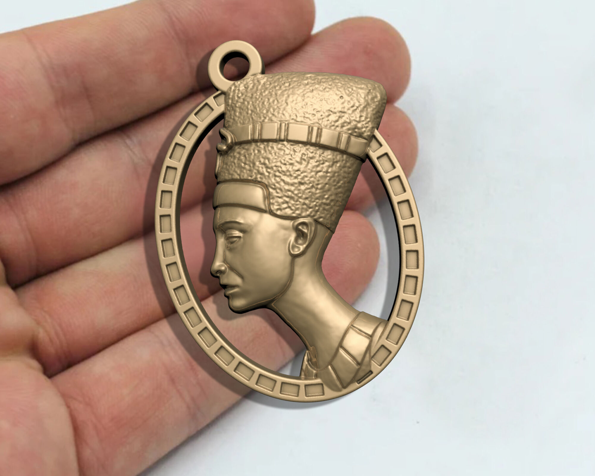 NEFERTITI PENDANT ARTIFACT ANCIENT EGYPT M04 3D print model_4