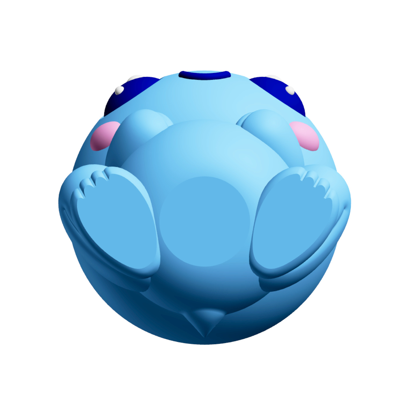 Creature Kin Driplet Figure Cute Waterdrop Frog Art Toy 3D print model_5