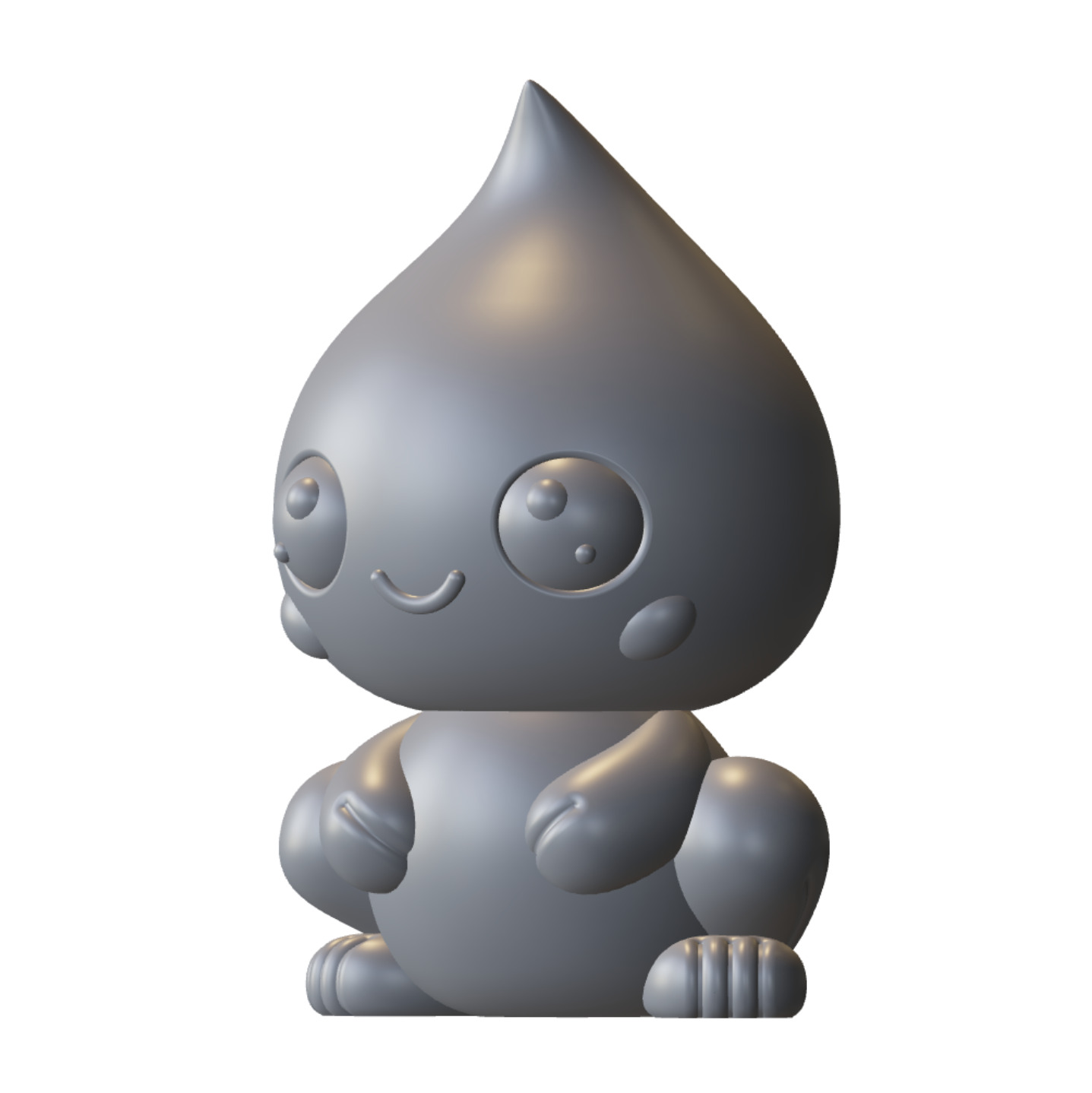 Creature Kin Driplet Figure Cute Waterdrop Frog Art Toy 3D print model_7