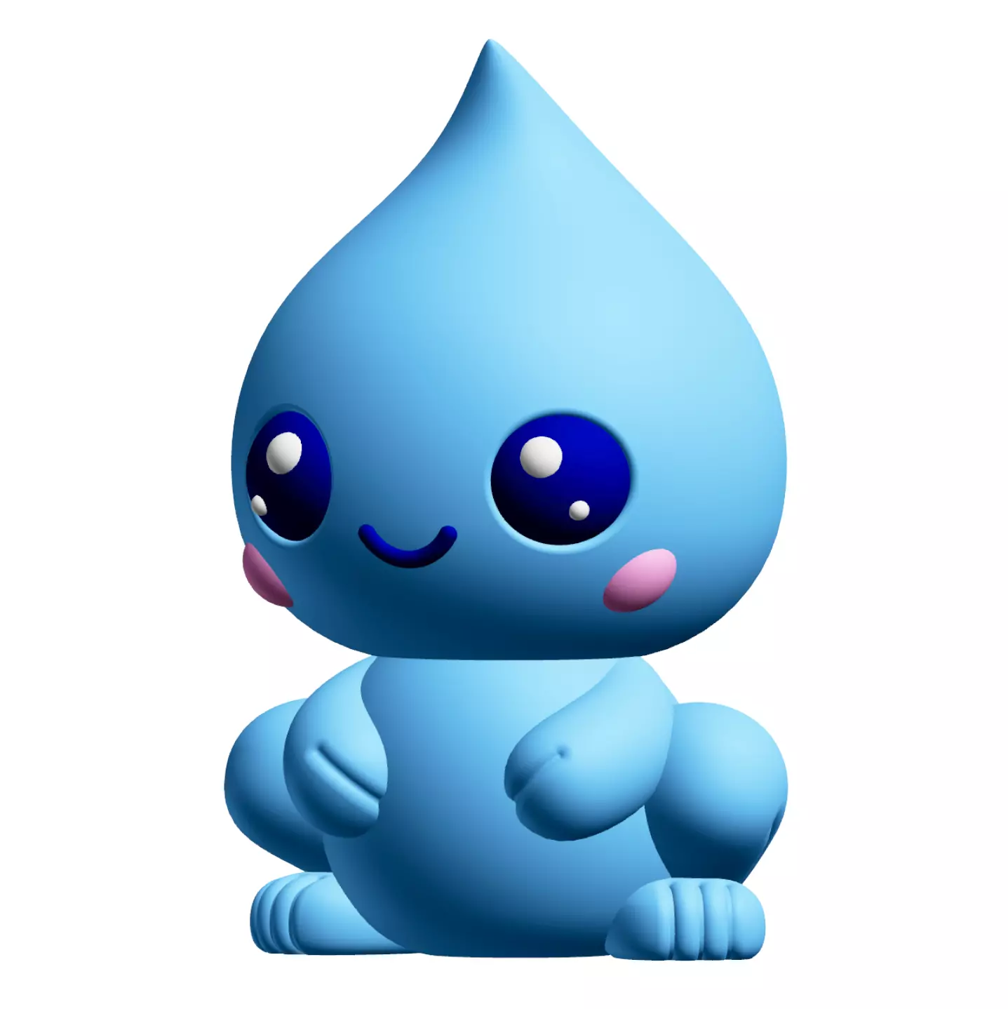 Creature Kin Driplet Figure Cute Waterdrop Frog Art Toy 3D print model_0