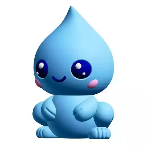 Creature Kin Driplet Figure Cute Waterdrop Frog Art Toy 3D print model Creature Kin Driplet Figure Cute Waterdrop Frog Art Toy 3D print model