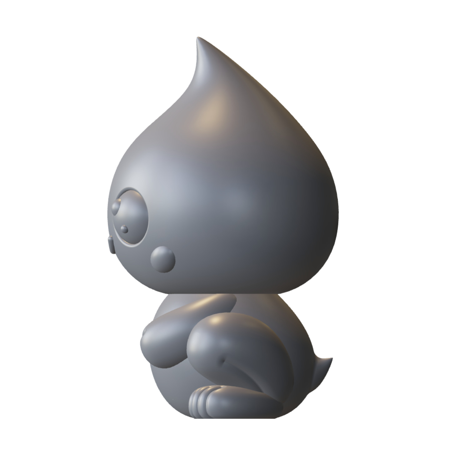 Creature Kin Driplet Figure Cute Waterdrop Frog Art Toy 3D print model_9