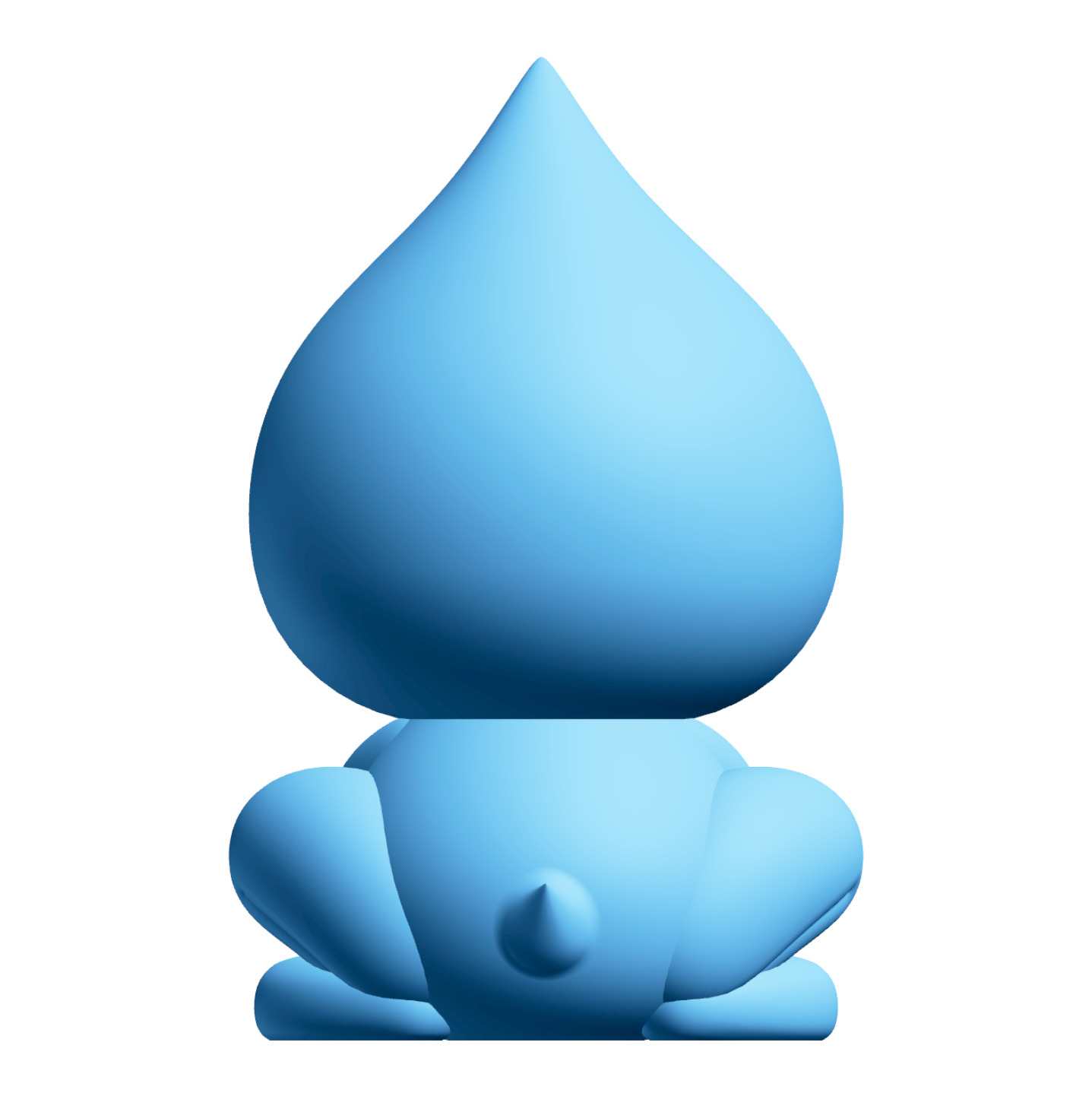 Creature Kin Driplet Figure Cute Waterdrop Frog Art Toy 3D print model_4