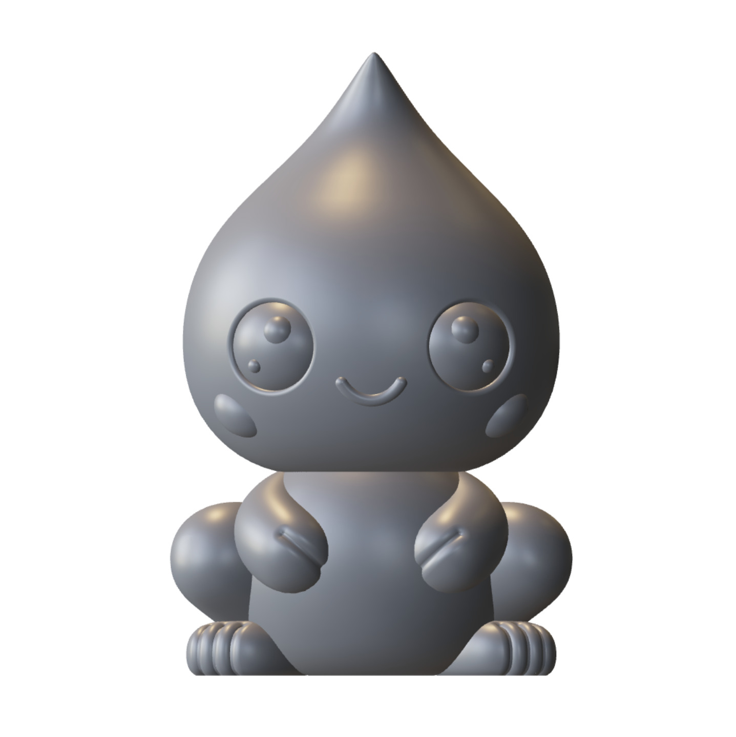 Creature Kin Driplet Figure Cute Waterdrop Frog Art Toy 3D print model_8