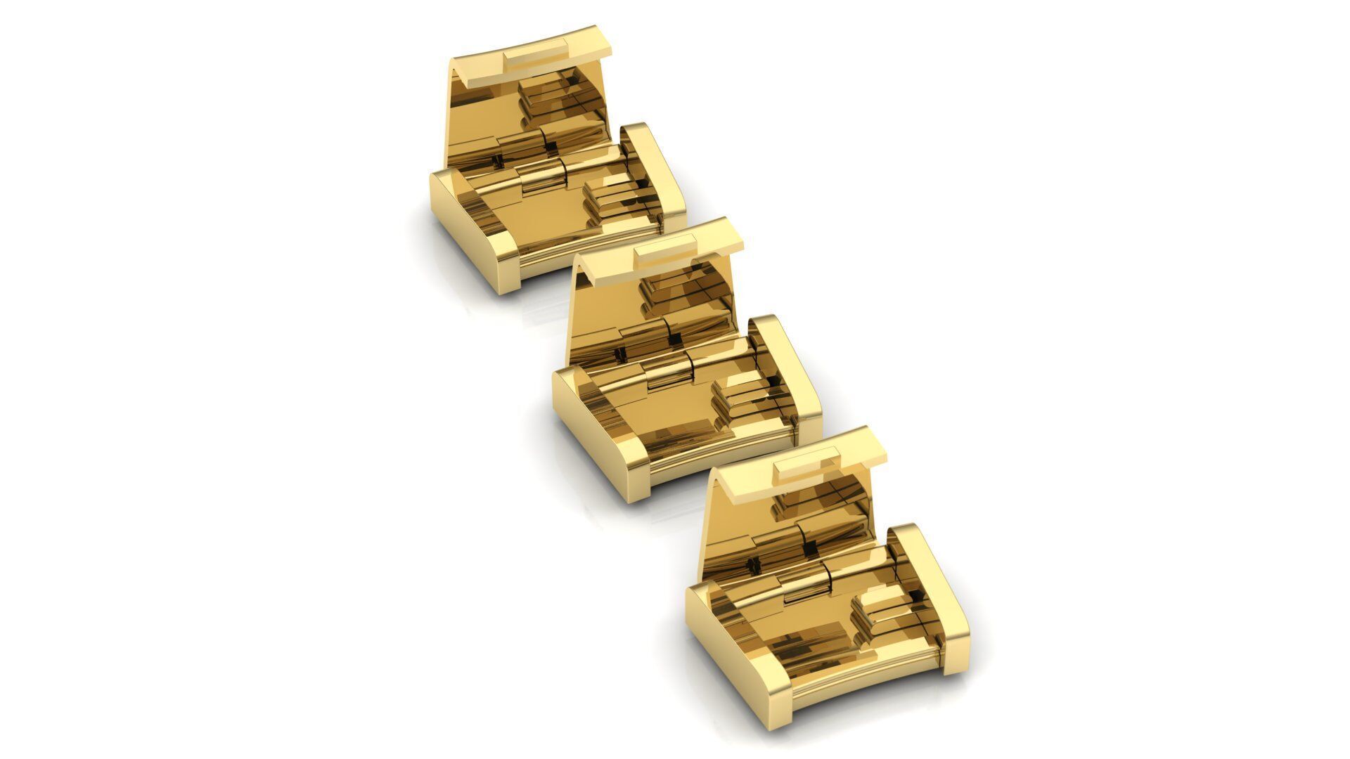 PACK Cuban Locks Curves Chains 26mm 27mm 28mm 3D print model_1