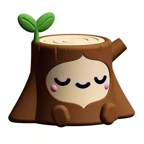 Creature Kin Chipper Figure Cute Tree Stump Art Toy