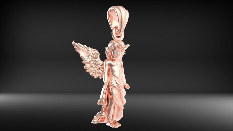 baby angel pendant necklace Charm bracelet Jewelry 3D print model_26